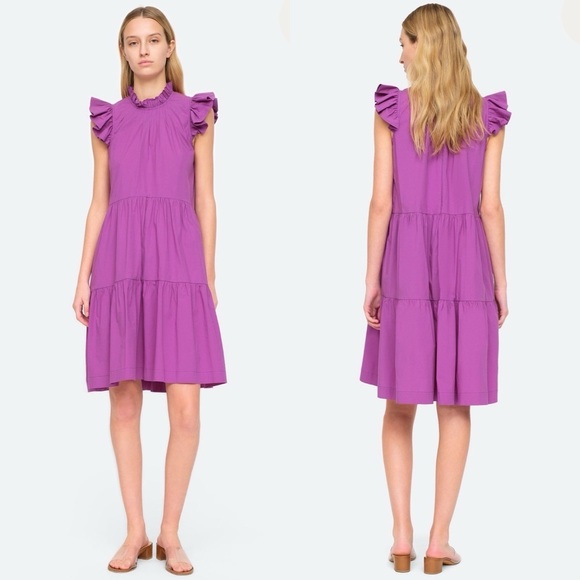 Sea New York Tabitha Tunic Poplin Dress Grape Purple - Picture 1 of 9